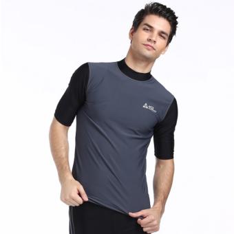 ราคา Streamline เสื้อว่ายน้ำผู้ชายแขนสั้น กันแดด สีเทา(Int:S)