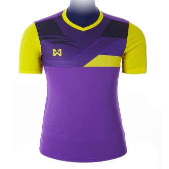 WARRIX SPORT เสื้อฟุตบอลพิมพ์ลาย WA-1524 ( สีม่วง-เหลือง ) WARRIX SPORT เสื้อฟุตบอลพิมพ์ลาย WA-1524 ( สีม่วง-เหลือง )