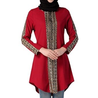 Woman Chiffon Blouse Shirt Fashion Plus Size Abayas Muslim GirlsClothing Costume - intl Woman Chiffon Blouse Shirt Fashion Plus Size Abayas Muslim GirlsClothing Costume - intl