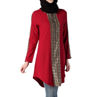 Woman Chiffon Blouse Shirt Fashion Plus Size Abayas Muslim GirlsClothing Costume - intl Woman Chiffon Blouse Shirt Fashion Plus Size Abayas Muslim GirlsClothing Costume - intl
