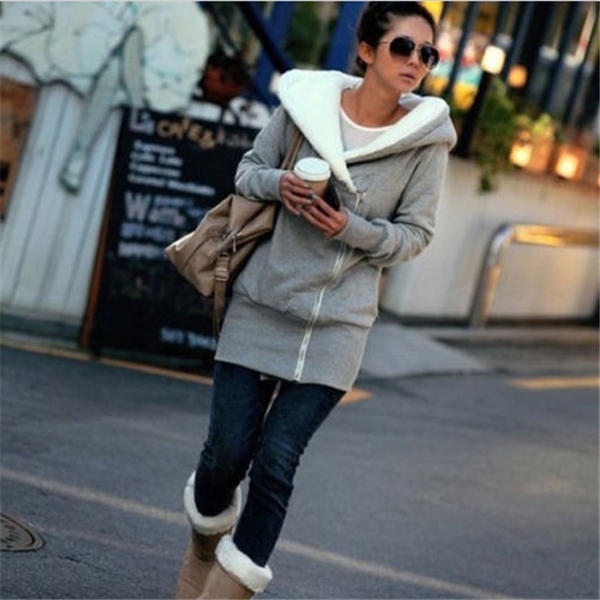 ดูภาพ Zanzea Autumn Winter Fashion Women Long Hooded Sweatshirt Warm Fleece Zip Up Outerwear Casual Slim Solid Hoodies Jacket Coats Plus Size Light Grey - intl เพิ่มเติม Zanzea Autumn Winter Fashion Women Long Hooded Sweatshirt Warm Fleece Zip Up Outerwear Casual Slim Solid Hoodies Jacket Coats Plus Size Light Grey - intl