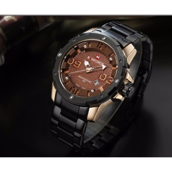 ประเทศไทย รับประกัน 1 ปี NAVIFORCE นาฬิกาข้อมือ สายแสตนเลสสีดำ รุ่น NF9078 ของแท้ กันน้ำได้