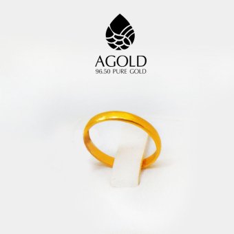 AGOLD ST03 แหวนลายเกลี้ยง น้ำหนัก 06 แหวนทองแท้ 965 ฟรี กล่องเครื่องประดับ