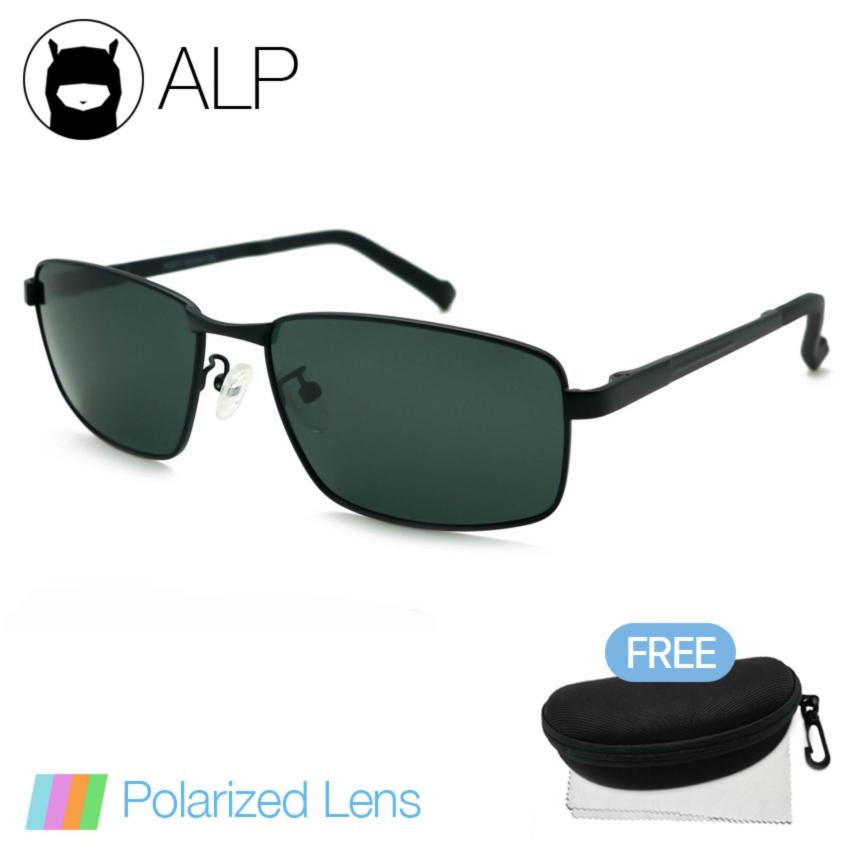 ALP Polarized Sunglasses แว่นกันแดด Aviator Style รุ่น ALP-0066-BKT-BKP (Black/Black)