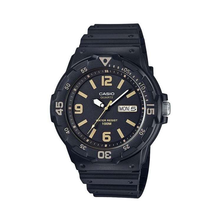 Casio นาฬิกาข้อมือ รุ่น MRW-200H-1B3VDF (สีดำ/เหลือง)