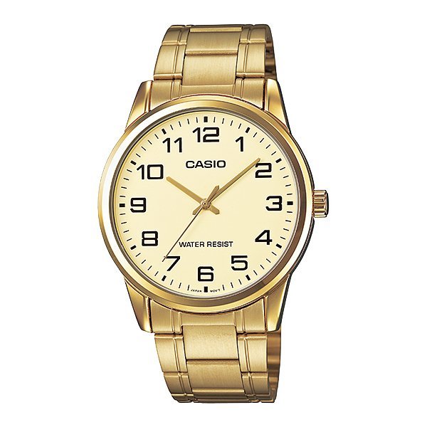 Casio Standard นาฬิกาข้อมือสุภาพบุรุษ สายสแตนเลส รุ่น MTP-V001G-9BUDF - Gold