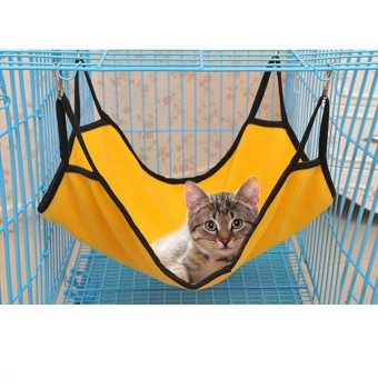 Cat Accessories ที่นอนแมว เปลนอนแขวนในกรง สำหรับแมว สีเหลือง ขนาด40x50 ซม.