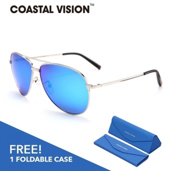 COASTAL VISION แว่นกันแดดโพลาไรซ์สำหรับชายและหญิง กรอบทรงนักบินสีเงิน เลนส์ปรอทป้องกันรังสี UVA/B CVS5112