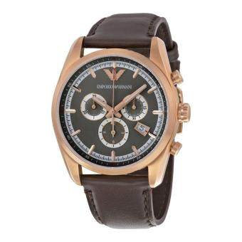 2560 Emporio Armani Men s Watch Analogue XL Leather AR6005 Quartz(Black)