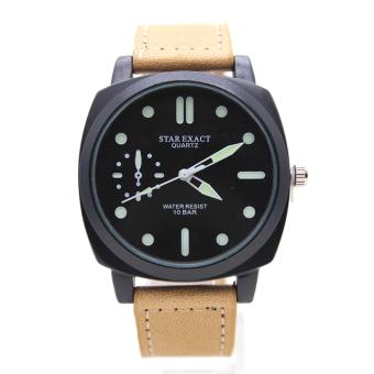 2561 Fashion นาฬิกาข้อมือ ชาย ระบบ Quartz เรือนโลหะดำสายหนังแท้ หน้าปัดคลาสสิค รุ่น FA-701-704