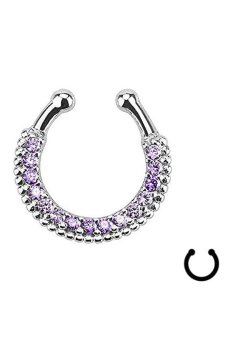 Jetting Buy Non Piercing Nose Ring Clip Hoop Crystal Silver Purple Jetting Buy Non Piercing Nose Ring Clip Hoop Crystal Silver Purple