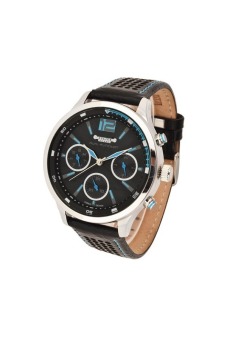 2561 Julius Homme นาฬิกาสำหรับผู้ชาย สีดำ/ฟ้า สายหนัง รุ่น JAH-052