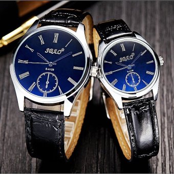 ราคา KATI watchนาฬิกาข้อมืออนาล็อก สายหนัง หน้าปัดสี ตัวเลขโรมัน นาฬิกาแฟชั่นผู้หญิง นาฬิกาแฟชั่นผู้ชายWatch00090-blue-blackสีน้ำเงิน-ดำ