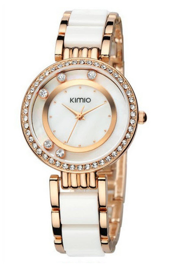 Kimio นาฬิกาข้อมือผู้หญิง สาย Alloy รุ่น K485 - สีขาว/ทอง