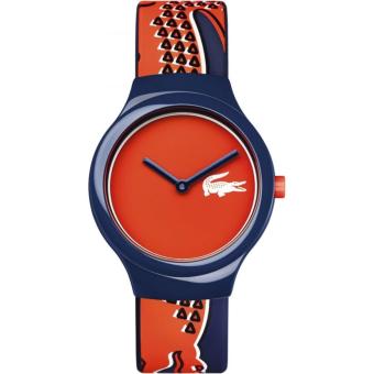 ราคา Lacoste LC2020113 นาฬิกาข้อมือผู้ชายและผู้หญิง สายซิลิโคน สีน้ำเงินเข้ม/ส้ม