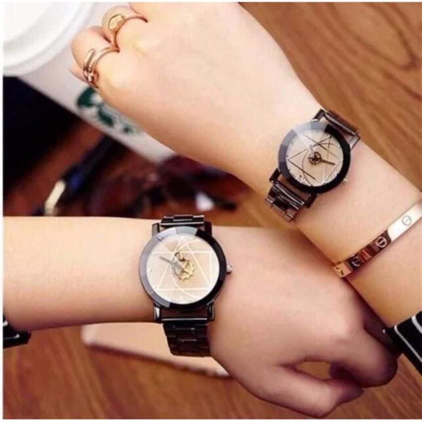 Magic Watch นาฬิกาข้อมือคู่ชายหญิง (หนึ่งคู่ได้สองเรือน) รุ่น M994 (Beige) แถมซองนาฬิกาสุดหรู