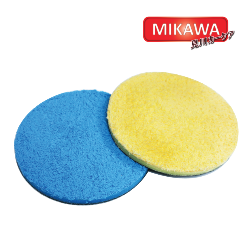 MIKAWA แผ่นไมโครไฟเบอร์ขนาด 6 นิ้ว แพคคู่ คละสี ใช้กับเครื่องขัดสีรถ MIKAWA GEN3