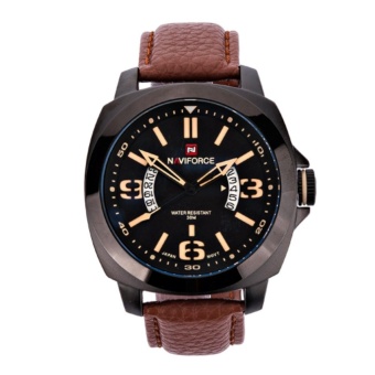 ราคา NAVIFORCE นาฬิกาข้อมือผู้ชาย สายหนัง รุ่น NF9062M- สีน้ำตาล