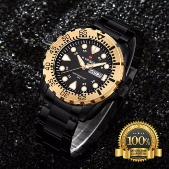 ประเทศไทย NAVIFORCE WATCH นาฬิกาข้อมือผู้ชาย สายแสตนเลสแท้ มีวันที่ สัปดาห์ กันน้ำ NF9105 (ดำ)