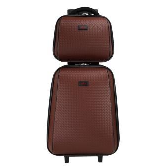 POLO กระเป๋าเดินทาง ล้อลาก เซ็ทคู่ 20 นิ้ว/14 นิ้ว รุ่น Weave W002BR (Brown)