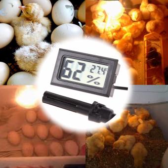 เครื่องวัดอุณหภูมิ ความชื้น ใช้ในเครื่องฟักไข่(ไม่ควบคุม) สีดำ