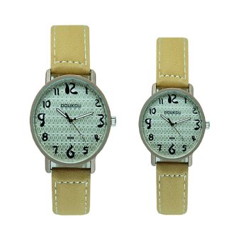 2561 Quartz Doukou 8898 นาฬิกาข้อมือคู่รัก สีน้ำตาล