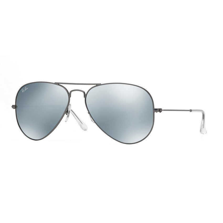 Ray-Ban แว่นกันแดด รุ่น Aviator Large Metal RB3025 - Matte Gunmetal (029/30) Size 55 Green Mirror Silver Ray-Ban แว่นกันแดด รุ่น Aviator Large Metal RB3025 - Matte Gunmetal (029/30) Size 55 Green Mirror Silver