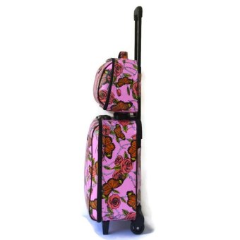 Romar Polo กระเป๋าเดินทาง 16/12 นิ้ว เซ็ทคู่ Code 369-40 Butterfly (Pink)