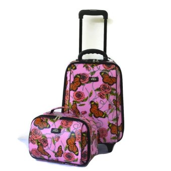 Romar Polo กระเป๋าเดินทาง 16/12 นิ้ว เซ็ทคู่ Code 369-40 Butterfly (Pink)