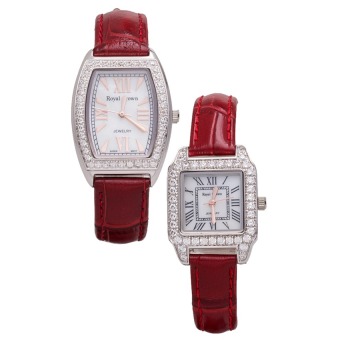 ซื้อ/ขาย Royal Crown นาฬิกาข้อมือผู้หญิง สีแดง สายหนัง รุ่น 3635L + Royal Crown นาฬิกาข้อผู้หญิง สีแดงสายหนัง รุ่น 6104L (แพคคู่)