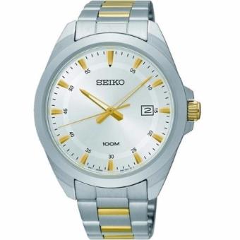 ราคา SEIKO Classic Quartz นาฬิกาข้อมือผู้ชาย สายสแตนเลสสองกษัตริย์ รุ่น SUR211P1 (Silver/Gold) (Silver)