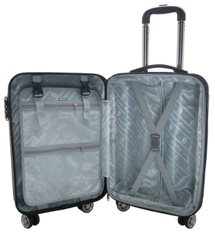 Sharton กระเป๋าเดินทาง 20 นิ้ว 8 ล้อคู่ 360 ํแบบซิปขยาย Polycarbonate รุ่น World Classsic PC83020 (Black)