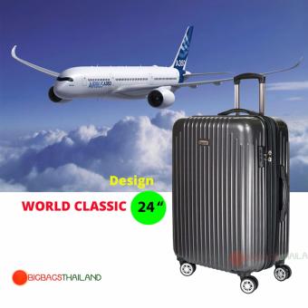 Sharton กระเป๋าเดินทาง 24 นิ้ว 8 ล้อคู่ 360 ํ แบบซิปขยาย Polycarbonate รุ่น World Classsic PC96824 (Black)
