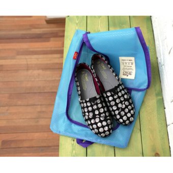 TRAVEL AND FITNESS SHOES BAG กระเป๋ากันน้ำเก็บรองเท้าพกพา-สีฟ้า TRAVEL AND FITNESS SHOES BAG กระเป๋ากันน้ำเก็บรองเท้าพกพา-สีฟ้า